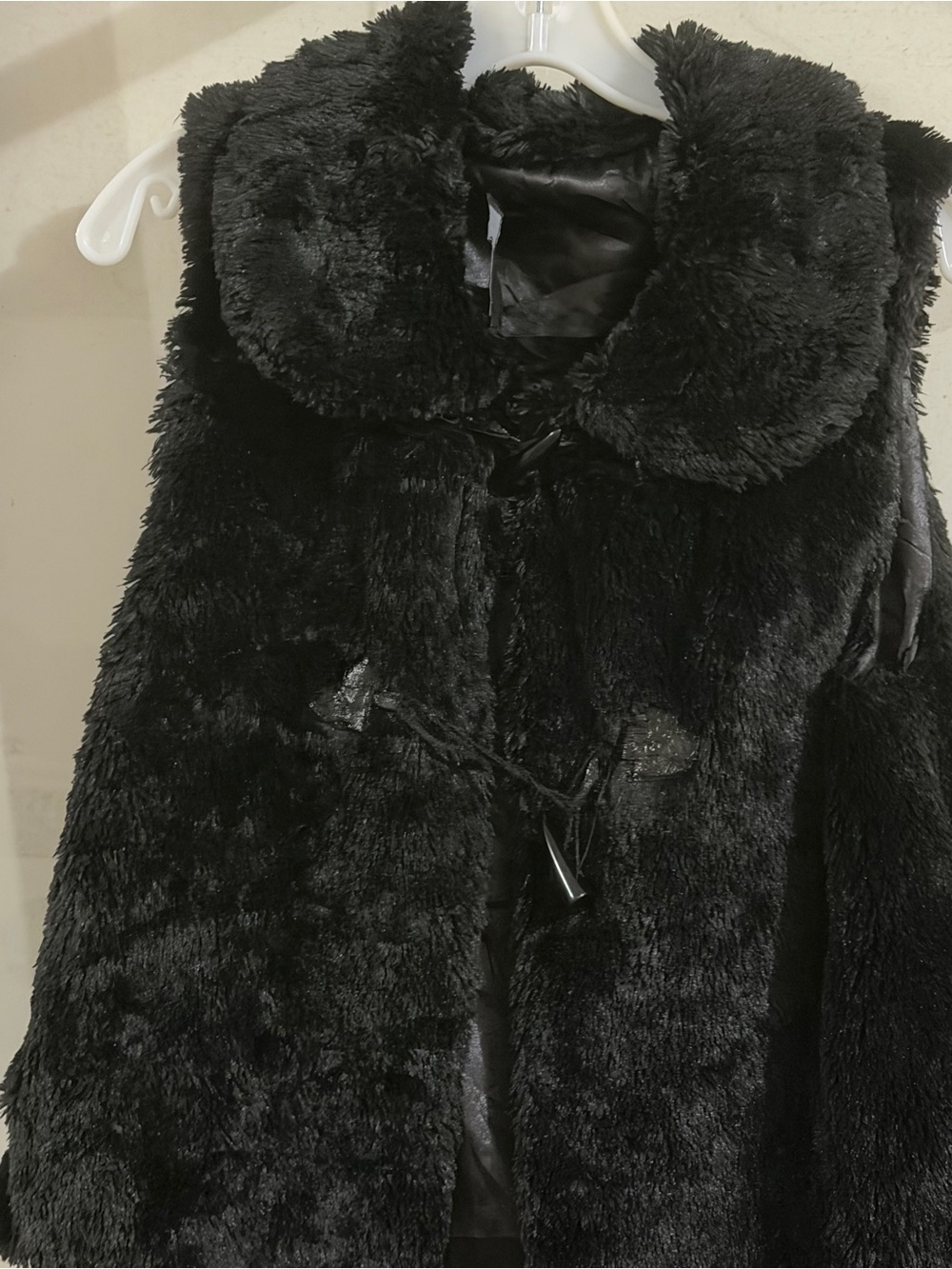 Cejon Black Faux Fur Teddy Jacket with Plush Collar